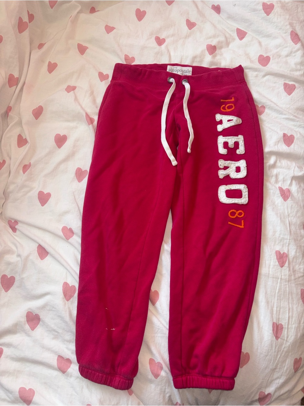 Aeropostale Hot Pink Logo Jogger Sweatpants